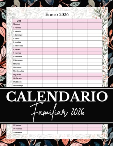 Calendario Organizador Familiar 2026: Planificador Mensual Familiar 2026 durante 12 meses Enero a Diciembre, tamaño A4 Calendario Organizador Familiar 2026: Planificador Mensual Familiar 2026 durante 12 meses Enero a Diciembre, tamaño A4