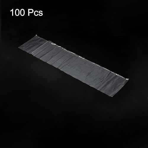 Miniatura 3 de PATIKIL Bolsas de polietileno transparentes abiertas y planas de plástico PE de 2 mil 6 x 26 pulgadas para hardware, coleccionables, joyas,