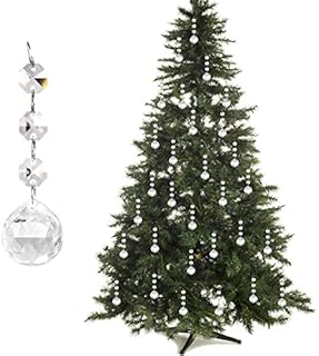 30PCS Christmas Tree Ornaments Acrylic Crystal Pendant, Chandelier Lamp Teardrop Hanging Decorations Curtain Clear Droplet Prism Decor Set for Xmas Wedding Festival Home Party Event