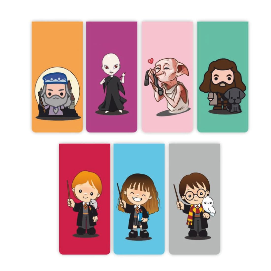 Zesta Magnetic Bookmark for Books | Set of 7 Book Marks Aesthetic Magnetic | Cute Book Marker | Accessories for Booklovers & Gifts (Harry Potter Bookmark, 15X4 Cms)