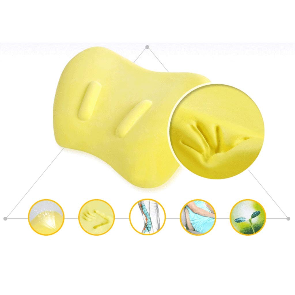 Lumbar de la almohadilla del coche de la ayuda lumbar de la cintura de coches Cojín Almohada de memoria algodón de la cintura del coche del cojín del respaldo del amortiguador de Conducir(3-Pac