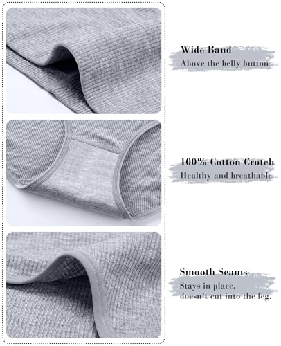 Image of High Waisted Womens Underwear Cotton Tummy Control Postpartum Essentials Full Coverage Panties Soft Comfortable Briefs