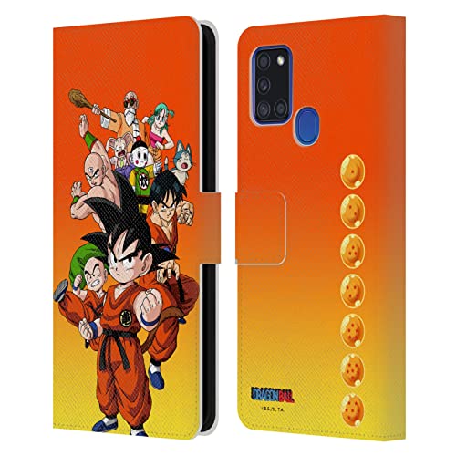 Housse Dragon Ball Samsung Galaxy A21s Étui Cuir Premium Finition Groupe Personnages Manga