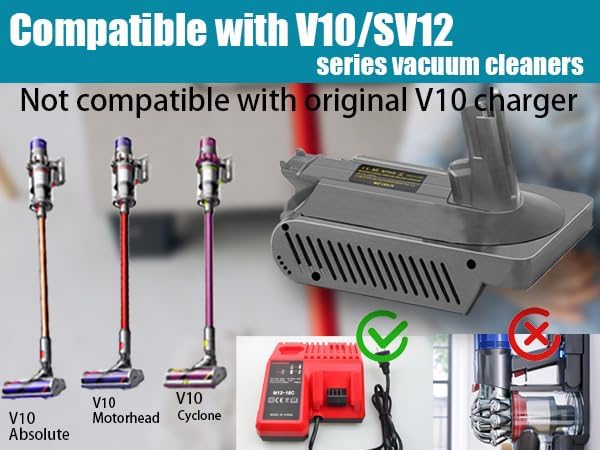 Miniatura 7 de URUN Adaptador V10 adecuado para batería de litio Makita de 18 V BL1850 BL1815 BL1830 compatible con aspiradora Dyson V10 FluffyV10 Fluffy+V10