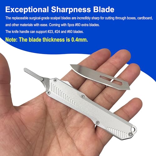 Image of Caressolove EDC Small Retractable Scalpel Pocket Knife for Daily Tasks