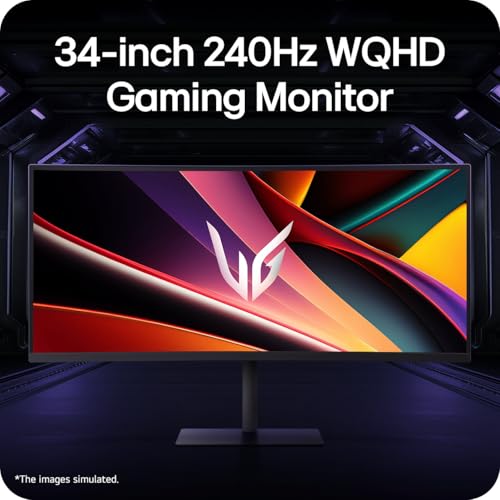 Image of LG Ultragear G6 34 inch WQHD UltraWide 3440x1440 240Hz Gaming Monitor 34G630A Display for Immersive PC Gaming 1ms GtG, HDR400, DCI-P3 95%, USB-C 15W, AMD FreeSync Premium