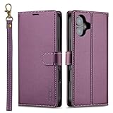 For 2025モデルiPhone 17分離式ケース手帳型Magsafe対応とワイヤレス充電対応 マグネット吸着車載取り外し自由カード収納 横置きスタンド機能ストラップ 付きスマホカバー【MYH】アイホン17 高級PUレザー人気おしゃれ耐汚れ 衝撃吸収便利 防塵 傷つけ防止落下防止 全面保護ケース(パープル)