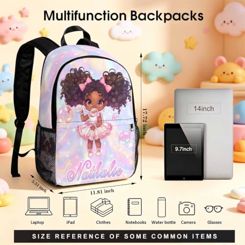 Image of Custom Backpacks for Girls Kids Personalized Backpack Set Back to School | Kid Customized Toddler Girl Backpack with Lunch Bag Book Bag Kindergarten Prek Preschool Daypack Birthday Gifts Little Girl