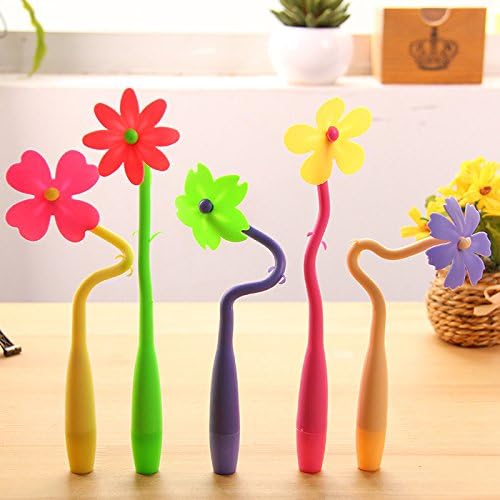 AngelAngel Set of 6 Cute Kawaii Novelty Lovely Creative Candy Flexible Flower Design Color Ballpoint Pens As Teacher gifts Prizes For Kids School Teens Family Office Use(Wholesale+
