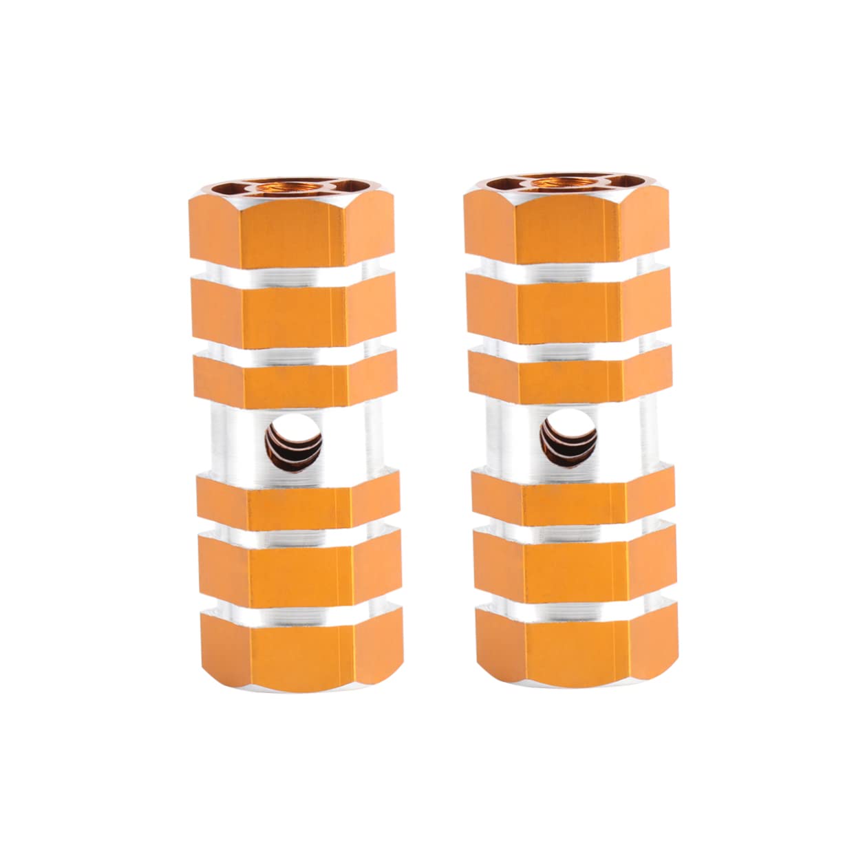 KOMBIUDA 1pair Aluminum Alloy Bike Pegs for Mountain Bike Repair Cylinder Axle Accessories Golden Sturdy for Adults and Boys and Girls