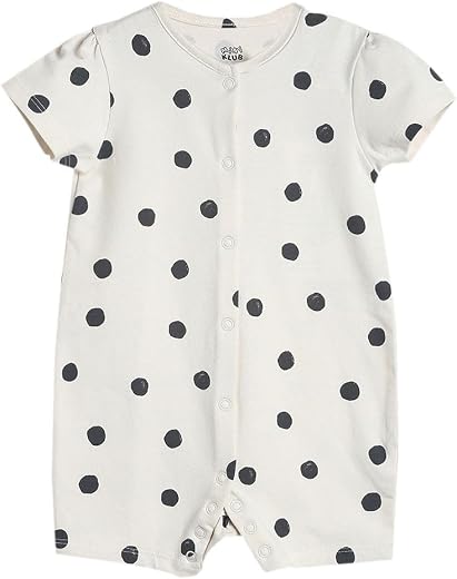 miniklub Baby Round Neck Short Sleeve Knitted Cotton Romper (Brown Color)