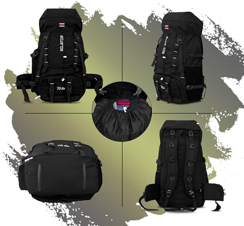 Image of addixon 70L Travel Backpack with Shoe Compartment - Ideal for Hiking, Trekking, and Wanderlust Travelling