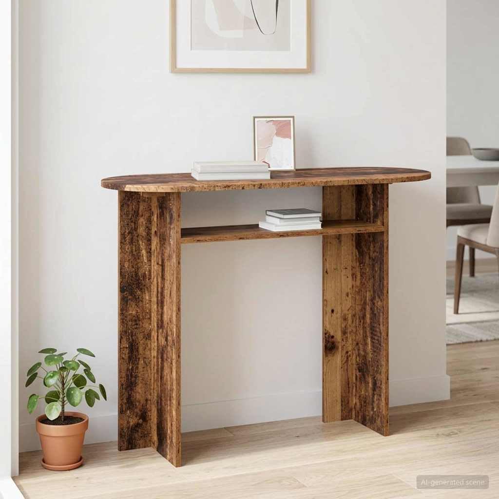 Tavolo consolle in legno anticato, 100 x 39,5 x 75 cm, da parete, per corridoio, credenza, salvaspazio, per corridoio, soggiorno, ingresso