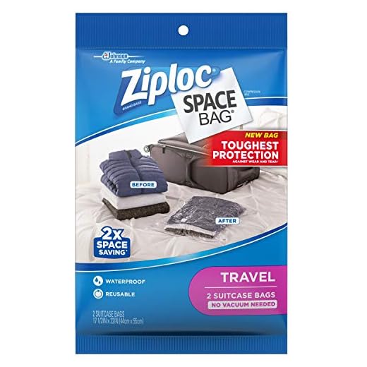Ziploc Space Bag Clothes Vacuum Sealer Storage Bags for Home and Closet Organization, Travel, 2 Bags Total