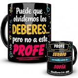 Taza Personalizada Para Profesores Regalo Fin De Curso Recuerdo Emotivo Para Maestros Detalle De Alumnos Y Padres Cerámica Cafe (PERSONALIZADA PUEDE QUEOLVIDEMOS DEBERES PERO NO A ESTE PROFE)