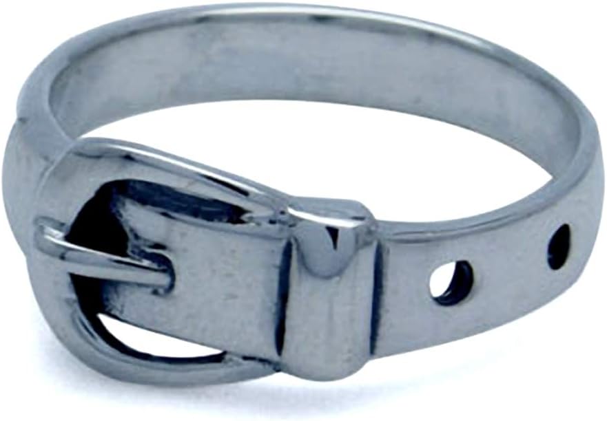 Silvershake Antique Finish 925 Sterling Silver Belt Buckle Band Ring