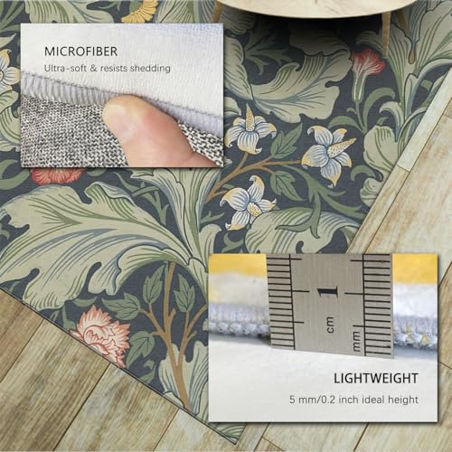 Tapis de salon William Morris vert sauge 180x270 cm lavable - 6