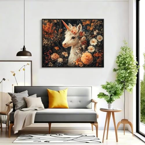 Pintar por numeros unicornio lienzo grande de 90x120cm original para regalos de cumpleanos 2