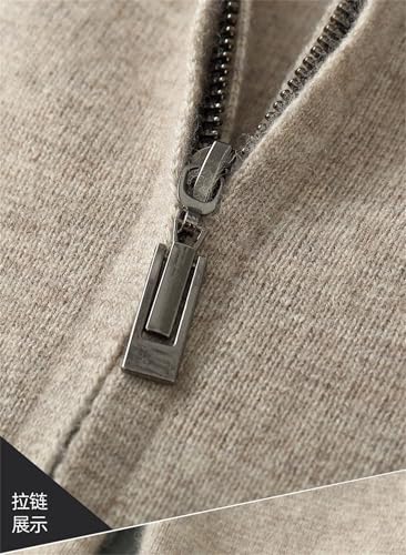 Men's Loose Crewneck Cashmere Cardigan Rib Knit Cardigan Sweater Casual Knitted Sweater with Pockets4