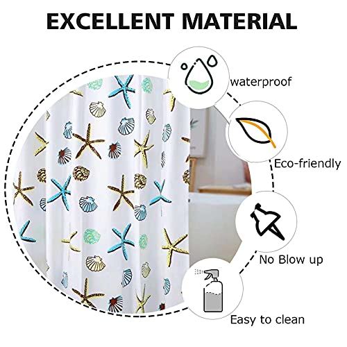 Shower Curtain 72 x 80 Inches Polyester Fabric Waterproof Shower Curtains,Hotel Quality Bath Curtain with 12 Plastic Hooks for RV, Bathroom Showers,Stalls,Bathtubs