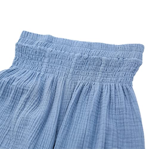 Amazhiyu Women's Crepette Gauze Wide Leg Casual Palazzo High-Waist Summer Pants3