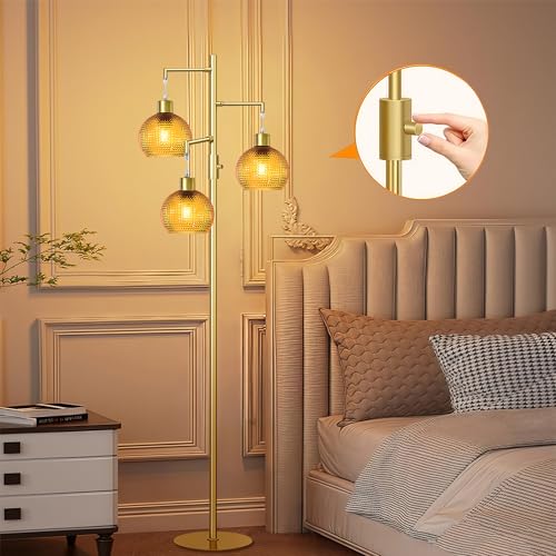 Image of Modern Floor Lamp for Living Room,Mid Century Standing Tree Lamps Dimmable