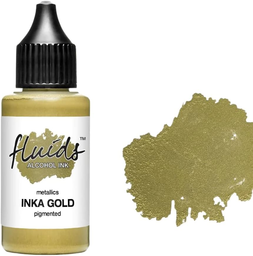 30ml Octopus Fluids Alcohol Ink Inka Gold for Fluid Art and Resin, Metallic Gold