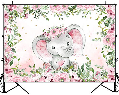 Fondo Fotográfico Rosa Elefante 7x5ft Baby Shower miniatura 5