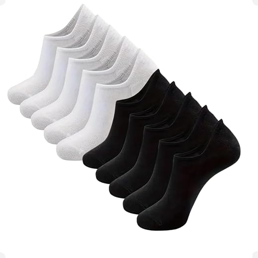 Kit 12 Pares Meias Sapatilha Invisível Masculina Cano Baixo Conforto Antiodor Algodão Poliéster Tamanho 36-42 Para Tênis e Sapatos Esporte Trabalho Lazer