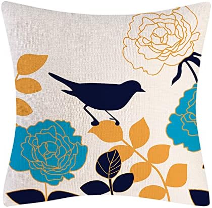 wyooxoo Sofa Cushion Covers 45x45 cm Decorative Spring Throw Pillow Case Set of 4 Floral Cushion Covers 18 x 18 Inch for Couch Car Bed Living Room