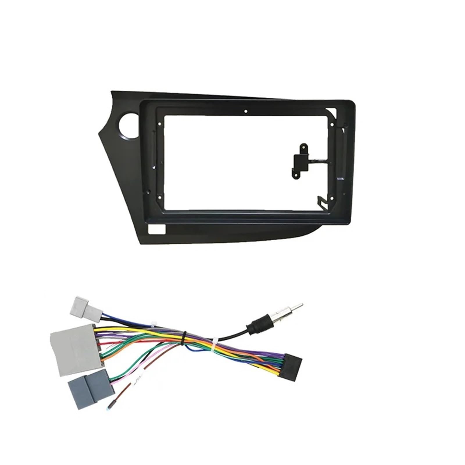 JKELPV Car Radio Frame Kit Fit For HONDA Insight 2009-2014 9inch Car Radio Frame Fascia Adapter DVD Radio Dash Fitting Panel Kit Radio adapter(Frame A cable)