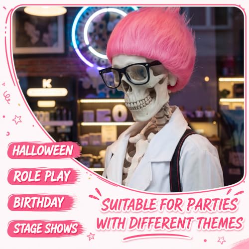 Image of Geyoga 1 Pcs Funny Wig Crazy Hair for Halloween Party,Light Pink