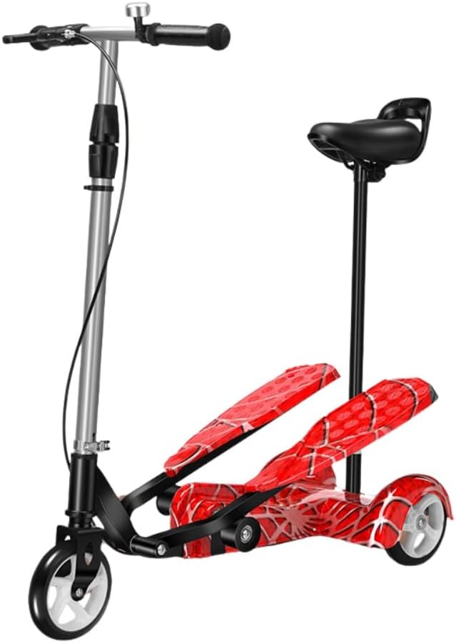 Adult Kids Pedal Flying Wing Car Travel Skateboard Tricycle Campus & Commuter Necessary Seat Design with Treads Lightweight Practical Freestyle Technical Prokick Pro Standing Trike for Men