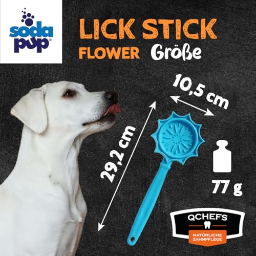 QCHEFS Lick Stick Blau & Zahnputzflocken Hund als Schleckmatte to Go & Leckerli fürs Training gegen Stress - Clicker Hundetraining