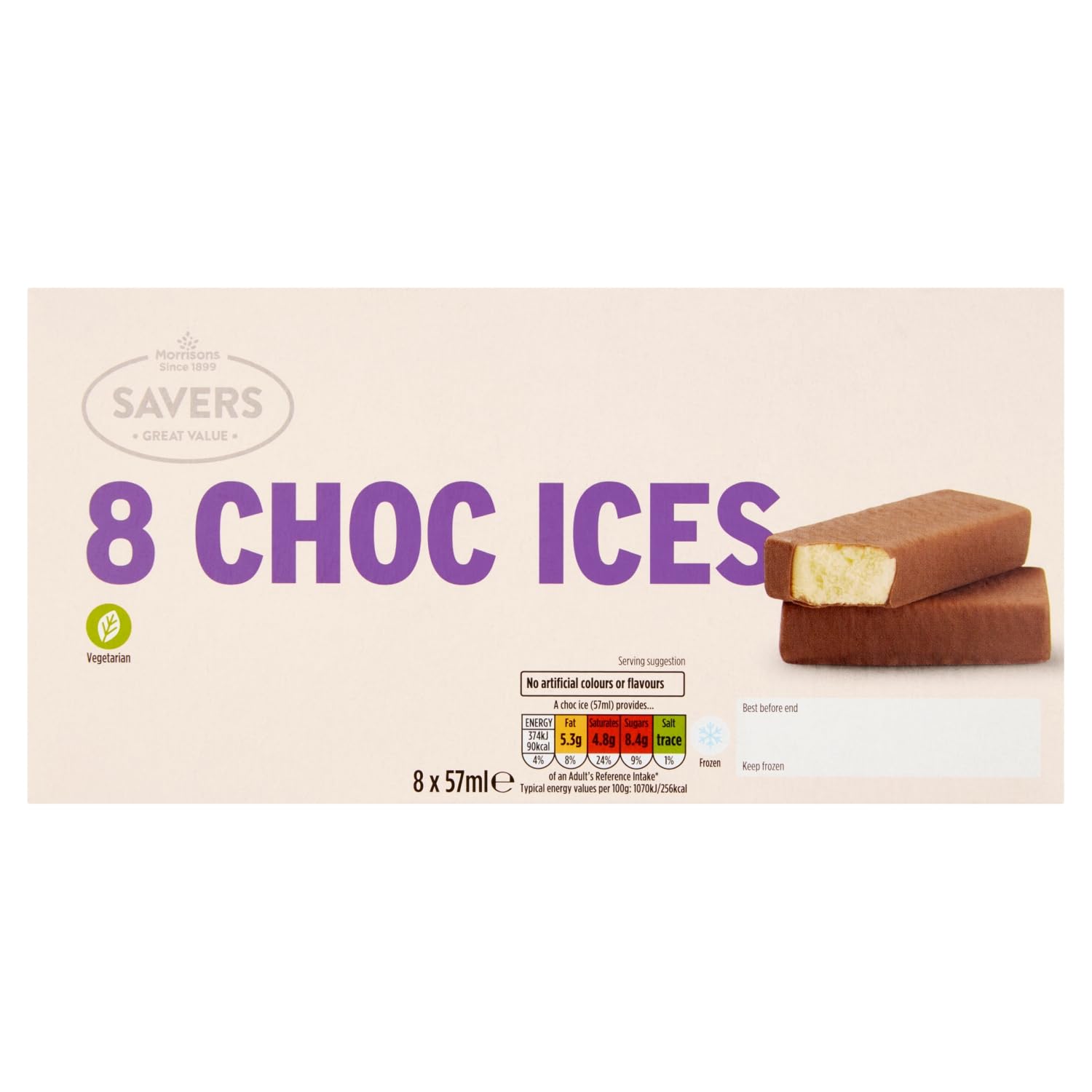 Morrisons Savers Choc Ices, 8 x 57ml (Frozen) : Amazon.co.uk: Grocery