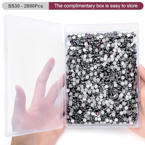 Image of Flatback Rhinestones Bulk, 2880PCS Purple Rhinestones for Clothes DIY Decoration Crafts, Purple, SS30, 6.3-6.5mm