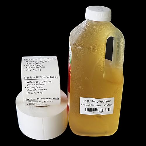 FirstZi Tear Resistant Direct Thermal Vinyl Freezer Labels 2x1 Synthetic Paper Barcode Labels Waterproof - Roll of 1,000 PP Thermal Sticker for Shipping (Commercial Grade)