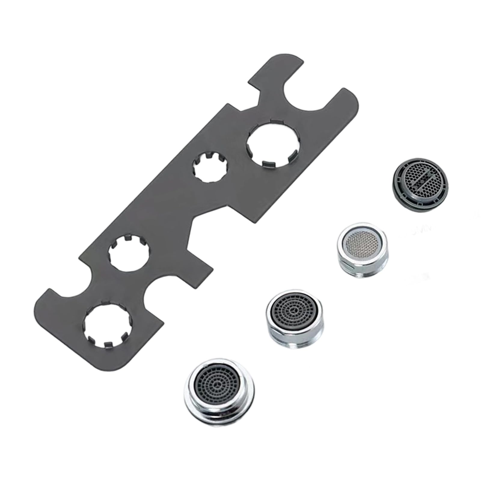 Msioytog Space Saving Aerator Wrench Set Includes 4 Aerators Ergonomic Faucet Aerator Removal Device for Sink Maintenance Multiple Size Faucet Remover