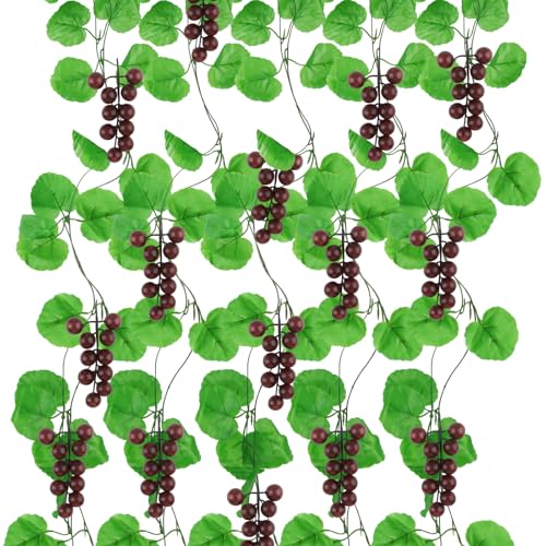 Dball 5 Pezzi Grappoli di Uva Finta Artificiale Viti Uva Artificiali Uva Finta per Decorazioni Realistica Simulazione Frutta Uva Artificiale per Feste Fotografia Puntelli