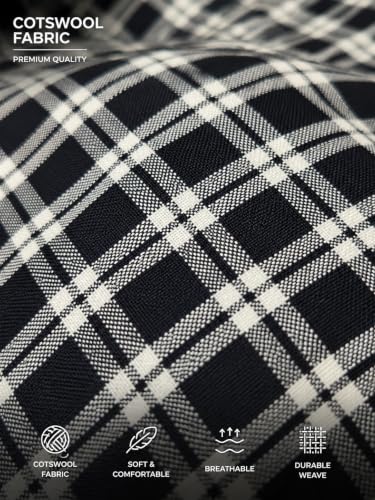 Image of Cotswool Checks Unstitched Shirt Fabric 2.25 Meter, 44 Inch
