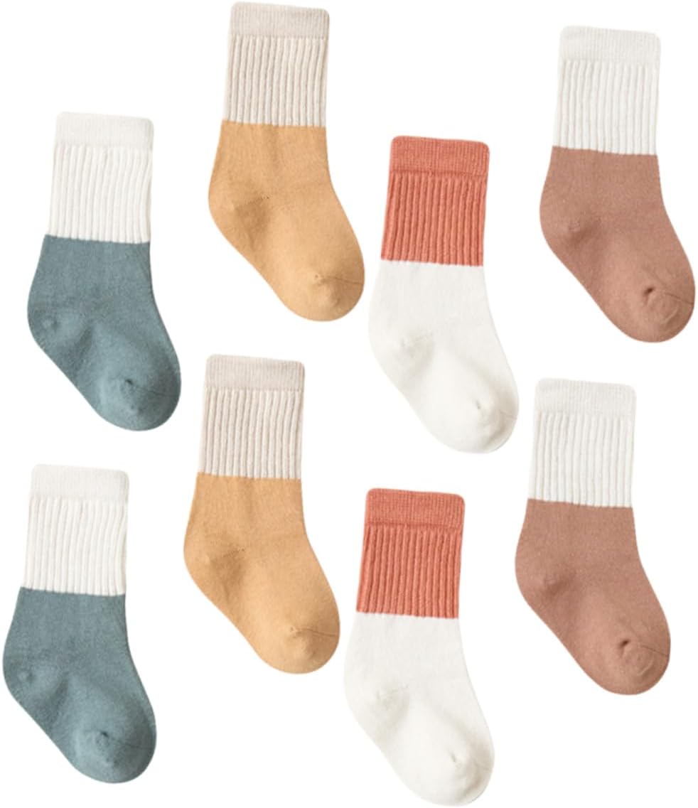 BESTYASH 4pairs Grippy Socks for Boys and Girls Men Comfortable Seamless Cotton Socks Years Old