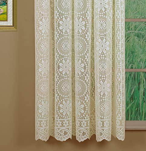 Today's Curtain Hopewell Premium Lace Panel 84", Cream, 58W X 84L #TOP25