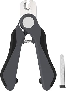 Swihauk Heavy Duty Dog Nail Clippers and Trimmers, Professional Pet Nail Clippers with Nail File for Dogs Cats Small Animal, Claw Clippers with Safety Guard to Prevent Over-Cutting, Gray