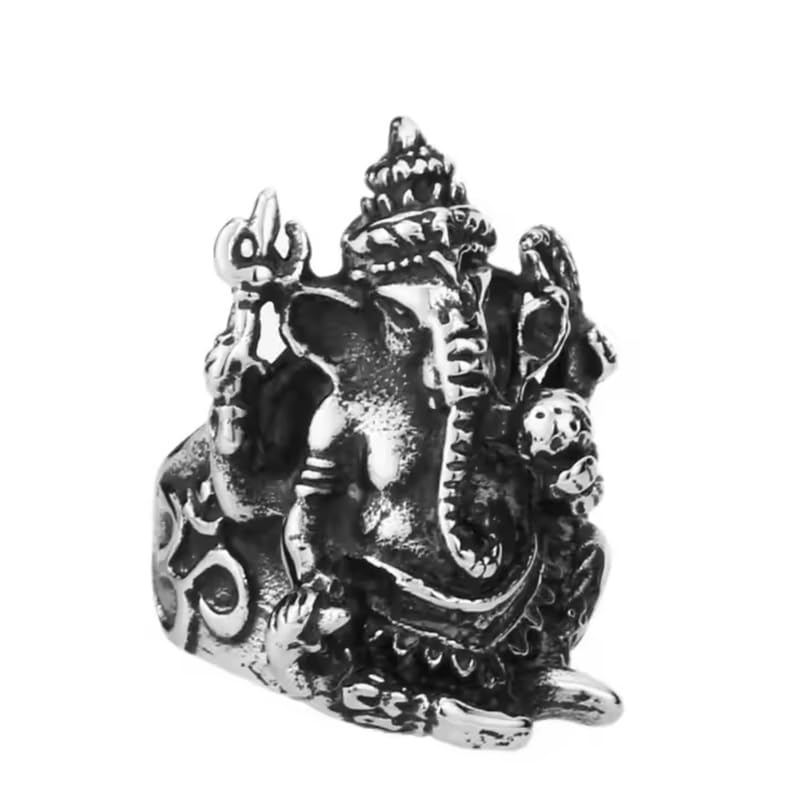 m men style Men's Stainless Steel Hindu Elephant God Ring, Vintage Classic Punk Thick Heavy Dome Band Ring Cool Finger Ring, Gift for Dad Husband SRi202488-picture-34