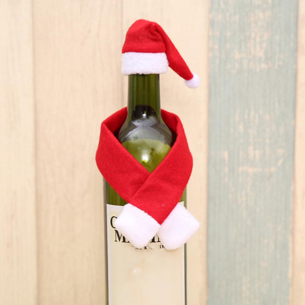 6 Sets Christmas Wine Bottle Scarf and Hat Set Red Nonwovens | Mini Festive Ornaments for Bottle Decor, Easy to Store and Light Weight, Decorative Set for Seasonal Display