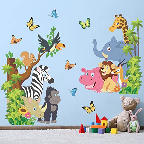Vinilo Decorativo Animales de la Jungla para Pared Infantil miniatura 2