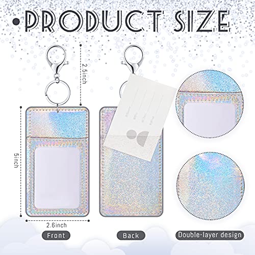 Porte-badge paillettes sirène vertical pour carte d'identité et clés - 2