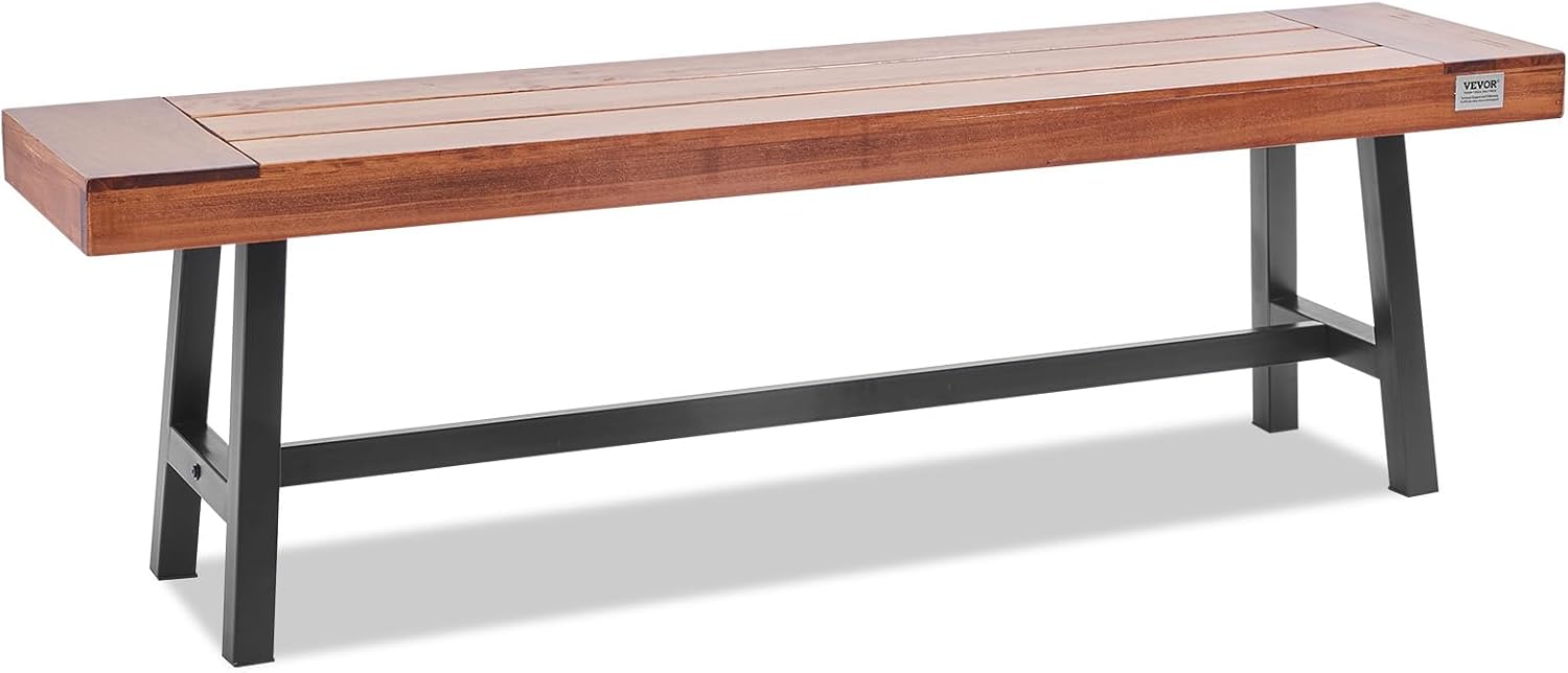 VEVOR Wood Outdoor Bench, 3-Person Garden Bench