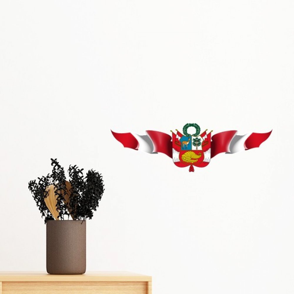 Sticker mural drapeau Pérou amovible papier peint stickers chambre 40cm