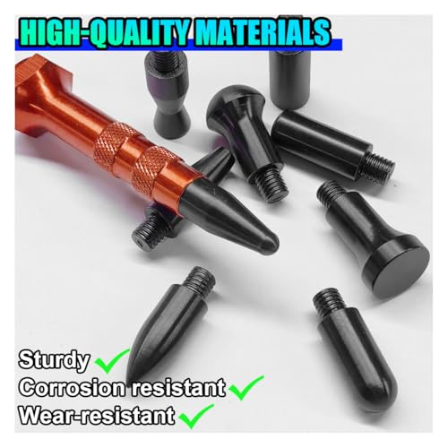 UHANBUT Paintless Dent Repair Kit, 9 Different Shaped Hammer Heads & Metal Tap Down Pen, DIY Vehicle Body Dent Remover Tool Set for RV, SUV, Truck